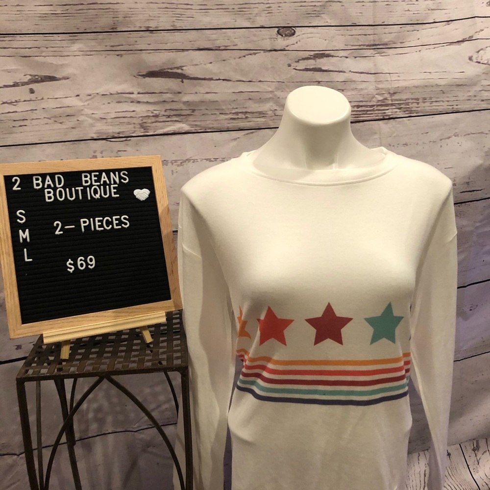 2 Pc Rainbow 🌈 Stars ⭐️ & Stripes Lounge Wear - Picture 2 of 5